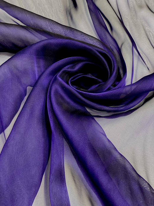 Imperial Purple Iridescent Silk Chiffon IC-011 Fabric