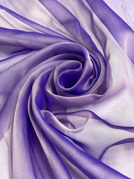 Aqua Blue - Iridescent Silk Chiffon Fabric