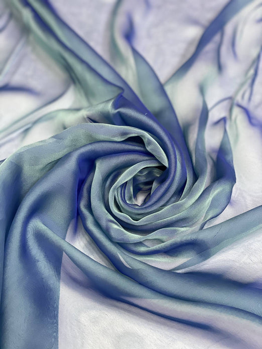 Air Blue Iridescent Silk Chiffon IC-019 Fabric