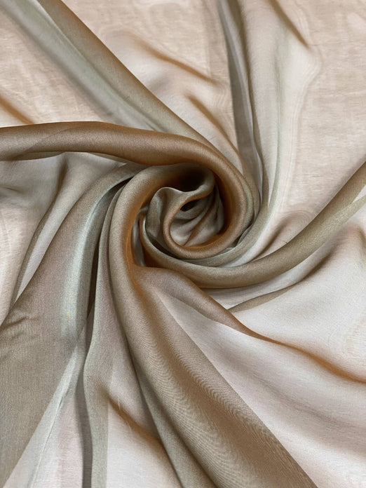 Light Brown Iridescent Silk Chiffon IC-035 Fabric