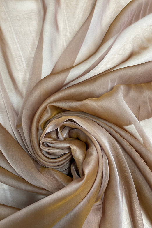 Chocolate Rose Iridescent Silk Chiffon