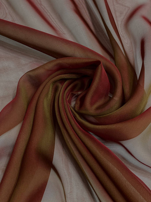 Brownish Red Iridescent Silk Chiffon IC-042 Fabric
