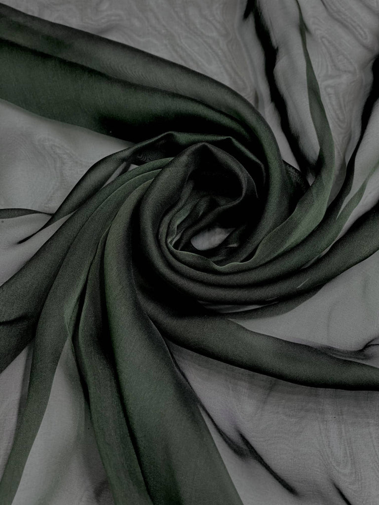 Forest Green Iridescent Silk Chiffon IC-044 Fabric By The Yard