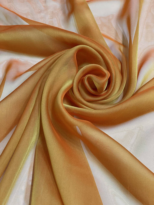 Golden Orange Iridescent Silk Chiffon IC-061 Fabric