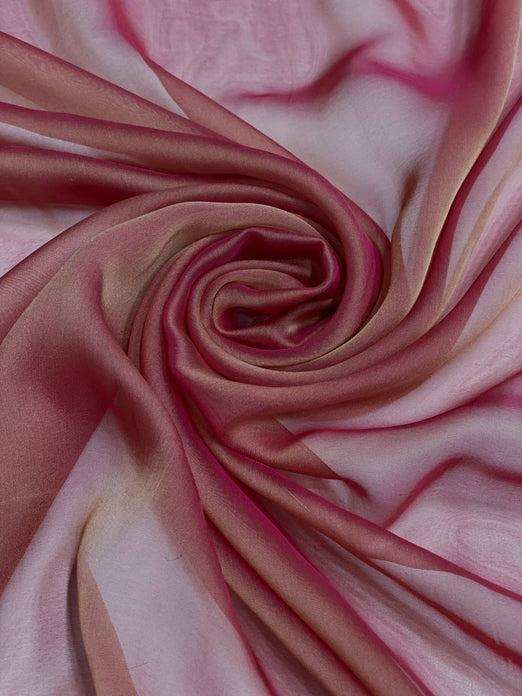 Rose Pink Iridescent Silk Chiffon IC-073 Fabric