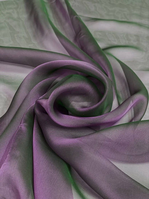 Violet Green Iridescent Silk Chiffon IC-084 Fabric