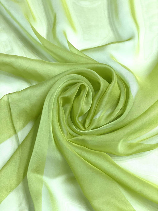 Lime Iridescent Silk Chiffon IC-098 Fabric