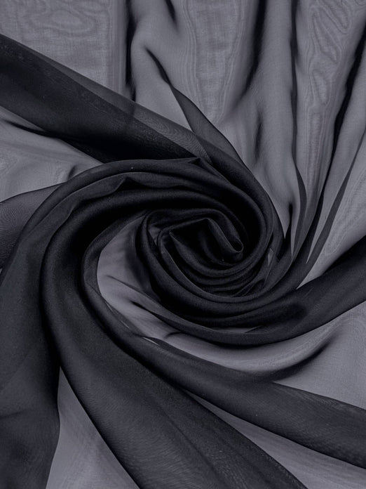 Black Iridescent Silk Chiffon IC-099 Fabric