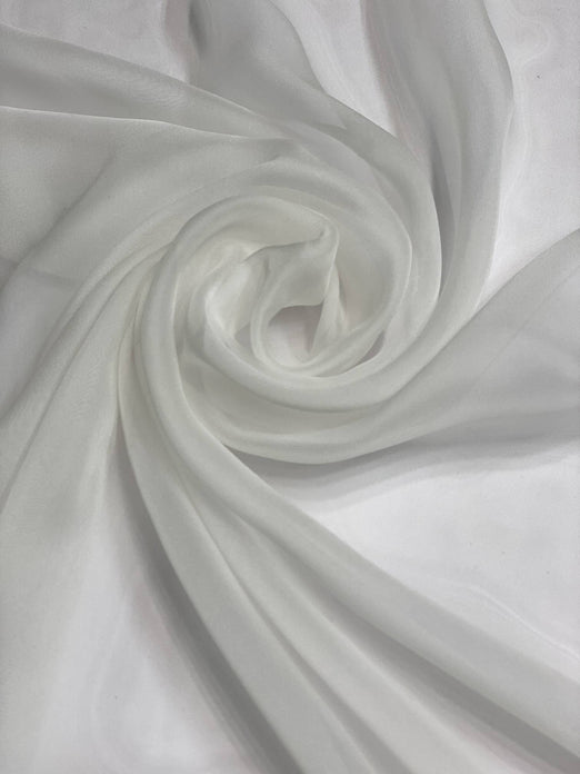 Ivory Iridescent Silk Chiffon IC-100 Fabric