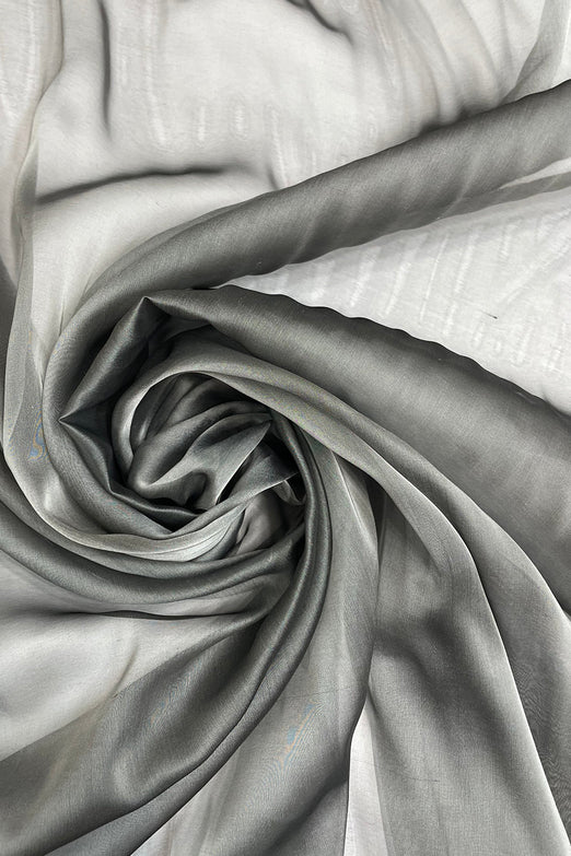 Royal Gray Iridescent Silk Chiffon