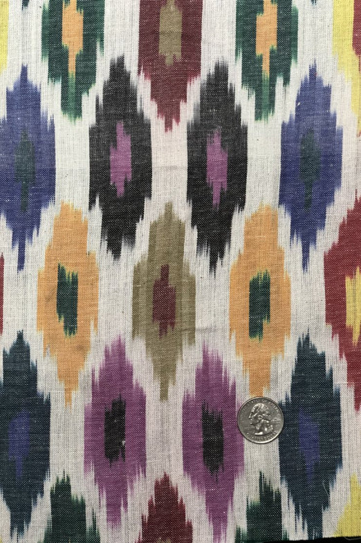 Multicolor Cotton Ikat 155 Fabric