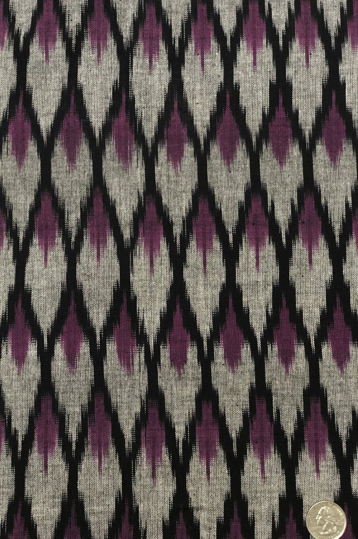 Black/Purple/Grey 212 Cotton Ikat