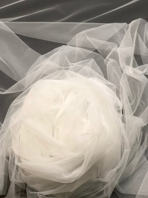 Diamond White Italian Nylon Tulle Fabric