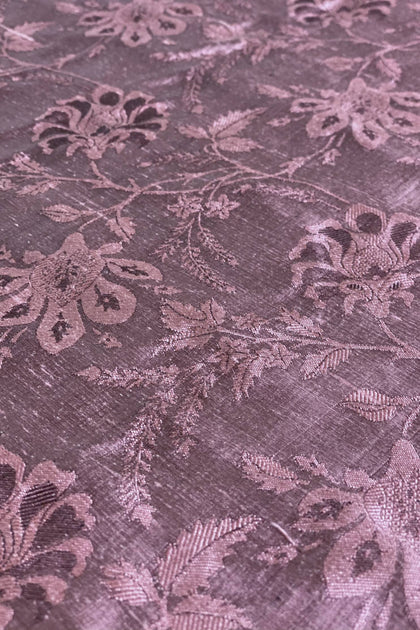 Pink Rose Silk Jacquard 132ac Fabric By The Yard