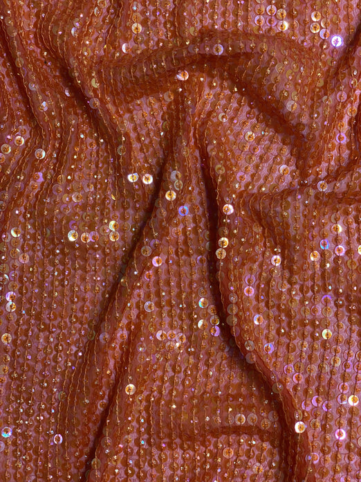 Grenadine Sequin & Beads On Silk Chiffon JEC-009-9 Fabric