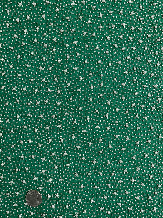 Green Sequin & Beads On Silk Chiffon JEC-011-13 Fabric