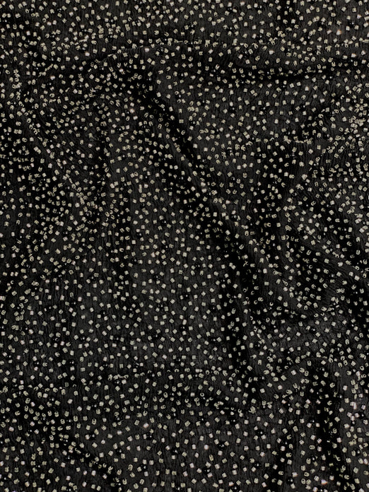Black Sequin & Beads On Silk Chiffon JEC-011-8 Fabric
