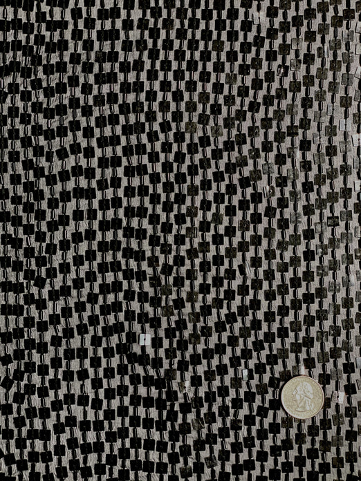Black Sequin & Beads On Silk Chiffon JEC-073-3 Fabric