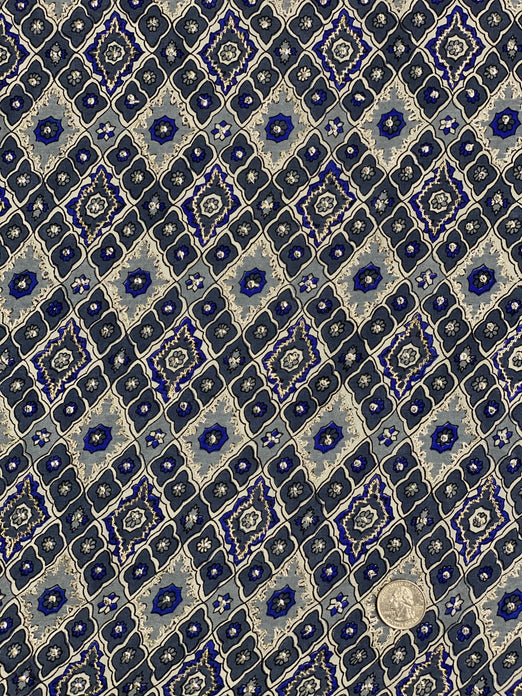 Blue Sequin & Beads On Silk Chiffon JEC-084-2 Fabric