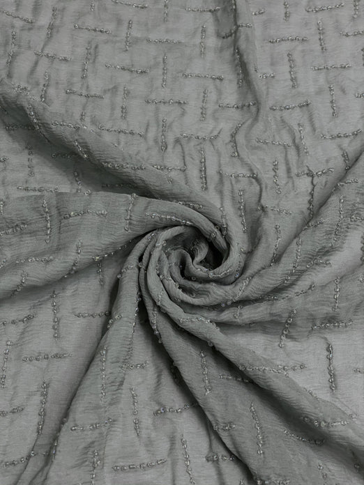Mirage Gray Sequin & Beads On Silk Chiffon JEC-109-2 Fabric