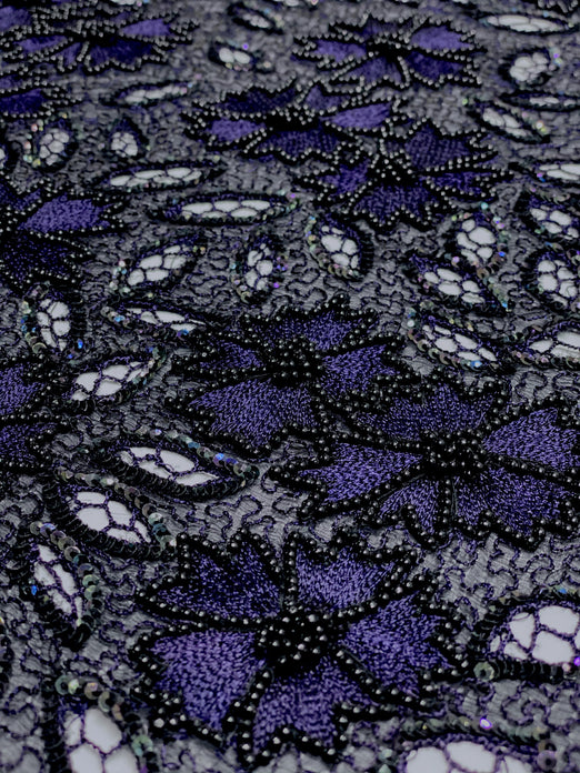 Eclipse Sequin & Beads On Silk Chiffon JEC-114-13 Fabric