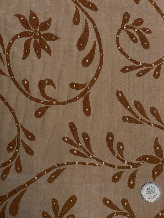 Light Olive Sequin & Beads On Silk Chiffon JEC-136-2 Fabric