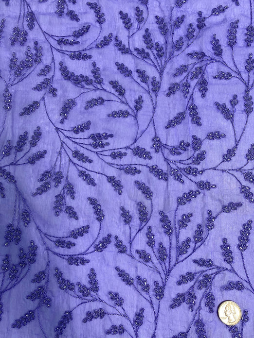 Violet JEC-176-25 Sequins & Beads on Silk Chiffon