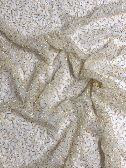 Offwhite Sequin & Beads On Silk Chiffon JEC-070-11B Fabric