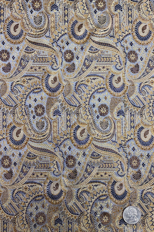 Charcoal/Brown/Gold Silk Brocade JV-1094/1 Fabric