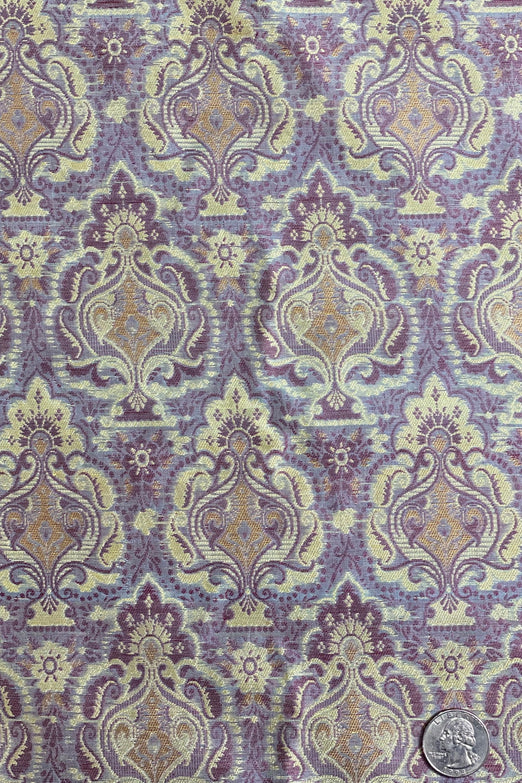 Purple/Gold-Green Silk Brocade JV-1115 Fabric