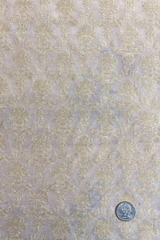 Off-White/Metallic Gold Silk Brocade JV-1143 Fabric