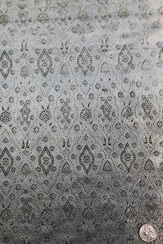Slate Blue/Gold Silk Brocade JV-1171/3 Fabric