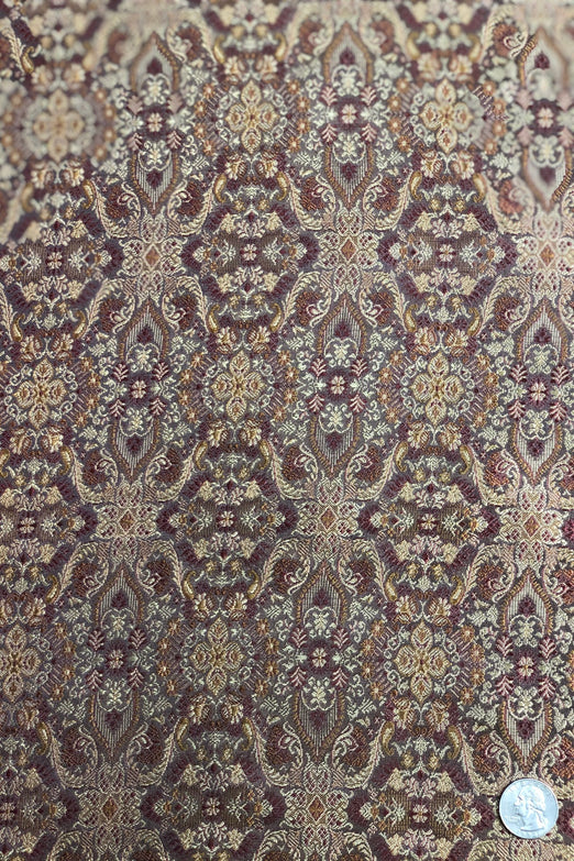 Burgundy/Brown Silk Brocade JV-1190/01 Fabric