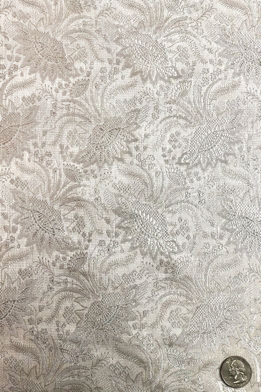 Ivory/Silver Silk Brocade JV-1198/10 Fabric