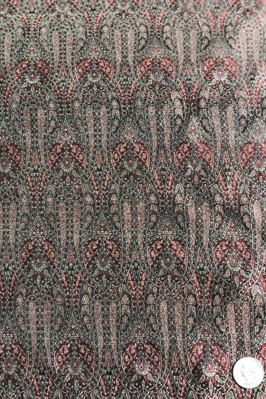 Antique Burgundy/Black Silk Brocade JV-1218/3 Fabric