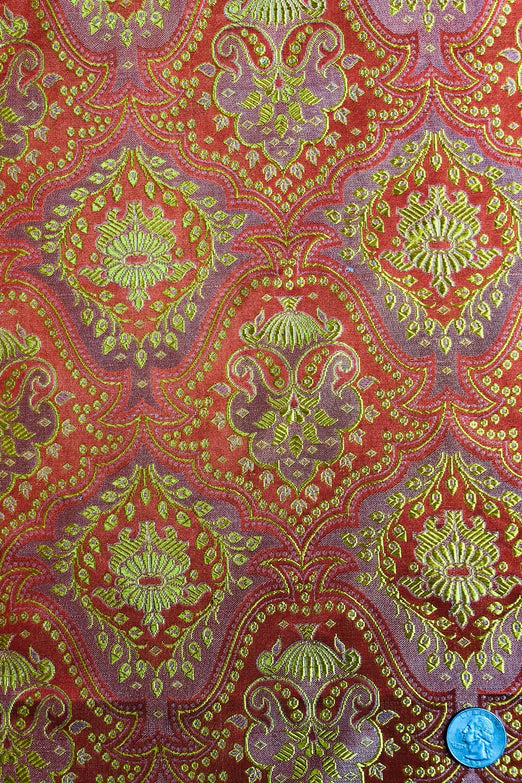 Marigold/Orange Silk Brocade JV-1219/07 Fabric