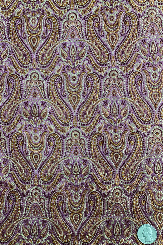Rose Violet/Gold Silk Brocade JV-1300 Fabric