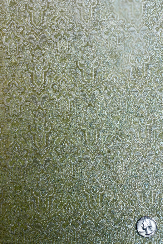 Sea green Silver Silk Brocade JV-1386 Fabric