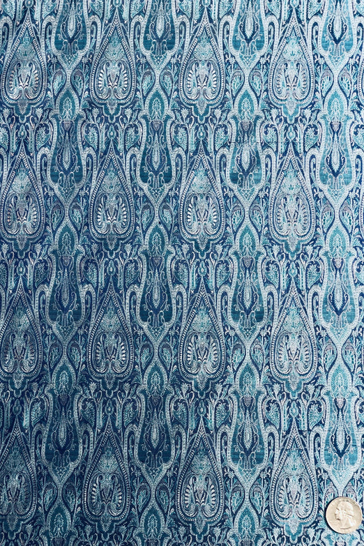 Cyber Blue Silk Brocade JV-1405/15 Fabric