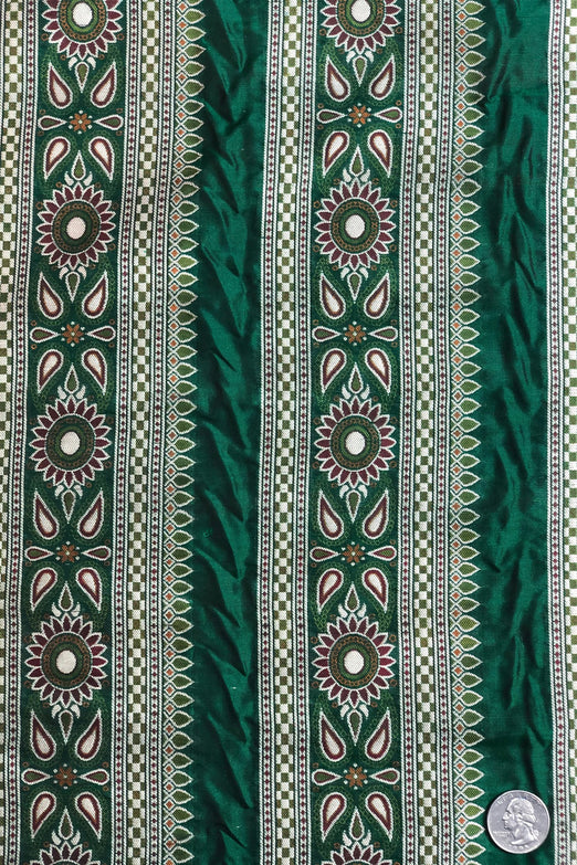 Kelly Green Silk Brocade JV-1409 Fabric
