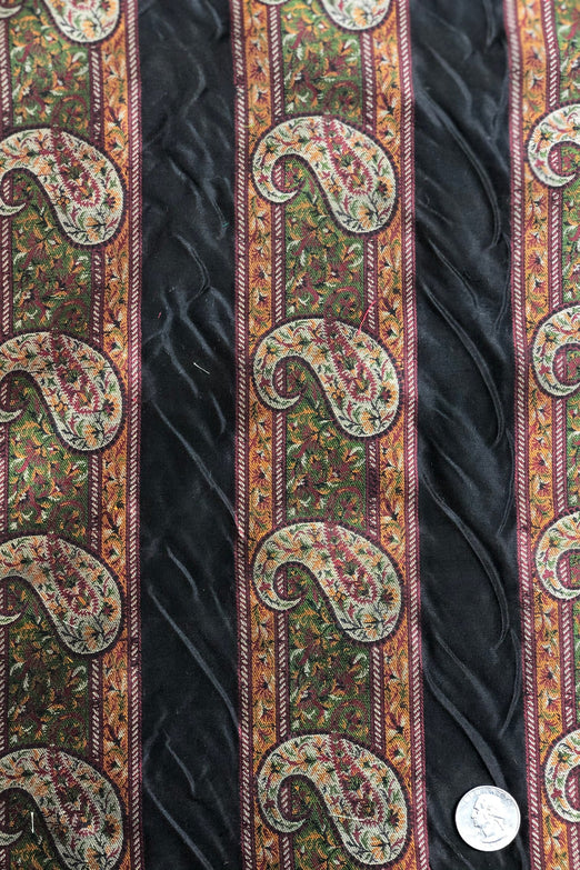 Pashmina Black Silk Brocade JV-1413 Fabric