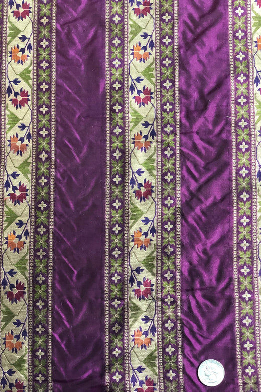 Royal Purple Silk Brocade JV-1414 Fabric