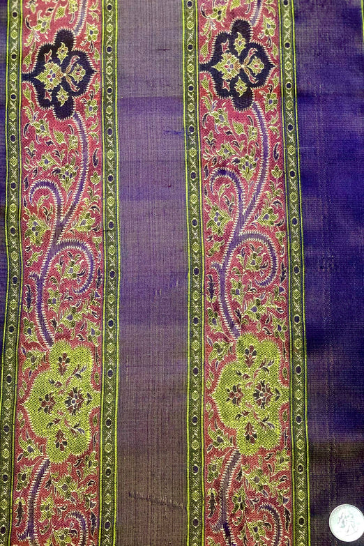 Royal Purple/ Multicolor Silk Brocade JV-1415/02 Fabric