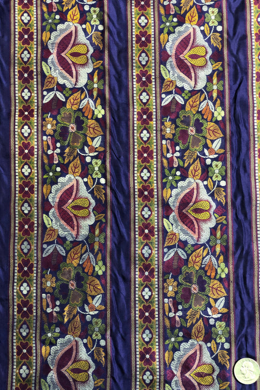 Flora Purple Silk Brocade JV-1443 Fabric