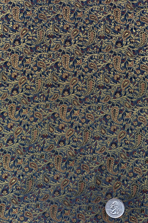 Slate Grey/Rust Gold Silk Brocade JV-1469 Fabric