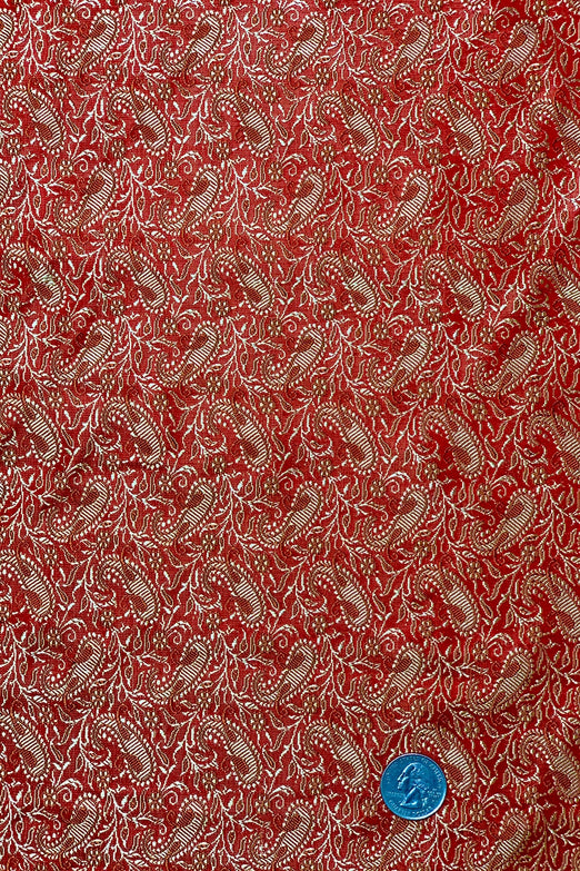 Red/Gold Silk Brocade JV-1478/1 Fabric