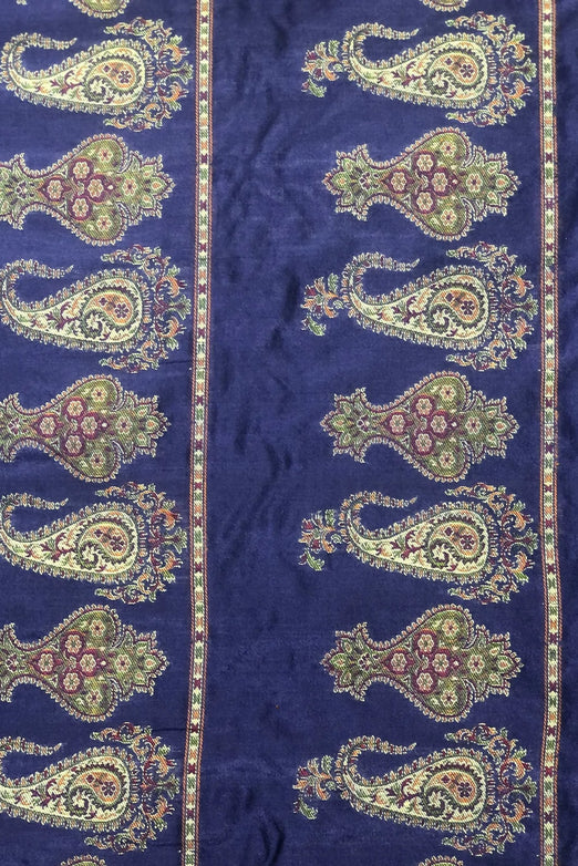 Deep Ultramarine Blue Silk Brocade JV-1480 Fabric