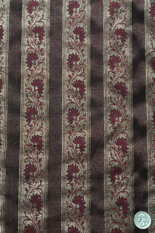 Brown Maroon Silk Brocade JV-1483 Fabric