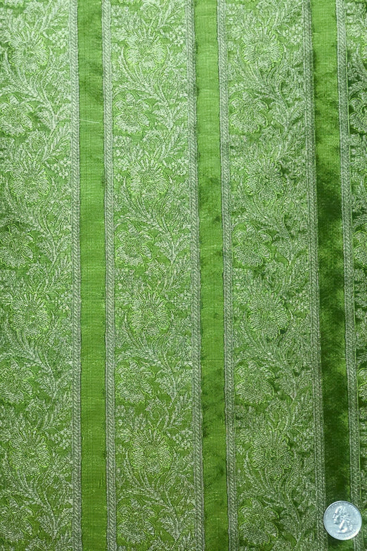 Grasshopper Green Silk Brocade JV-1486/1 Fabric