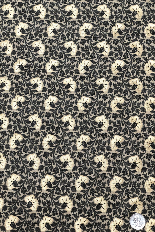 Black Gold Silk Brocade JV-1521/1 Fabric